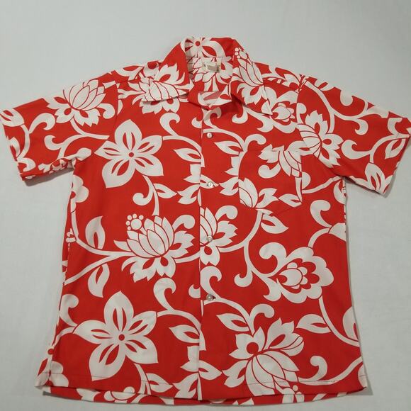Vintage Hukilau Fashions Shirt Mens Large Hawaiian Aloha Floral 60s 70s Camp